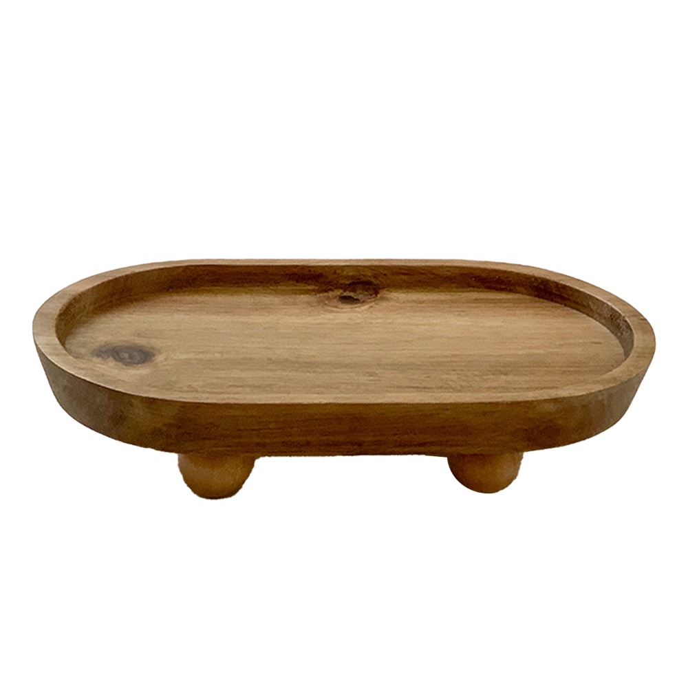 Display Risers Set - Nampan Pajangan Kayu Oval Tinggi 1,77